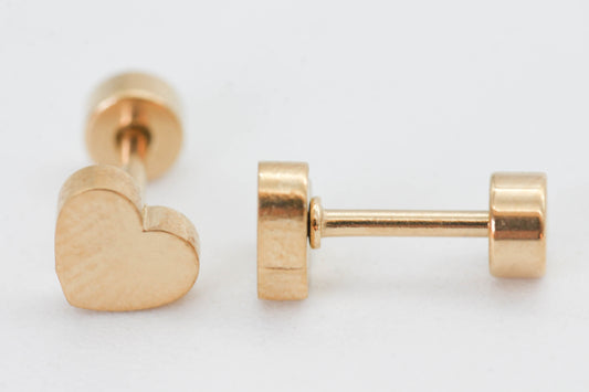 BROQUEL CORAZON 6MM CON TOPE DE ROSCA; TONO DORADO