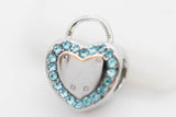 CHARM CORAZON CANDADO CON CIRCONIAS AZULES