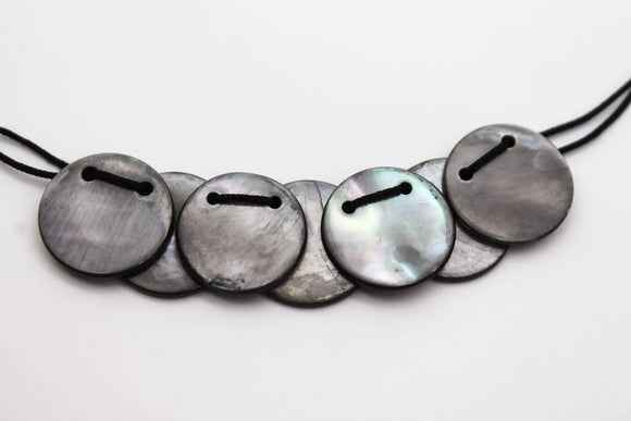 COLLAR 7 CIRCULOS MADRE PERLA HILO NEGRO