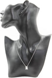 COLLAR OSITO CORAZON DE CIRCONIA AL CENTRO 14 MM, PLATEADO