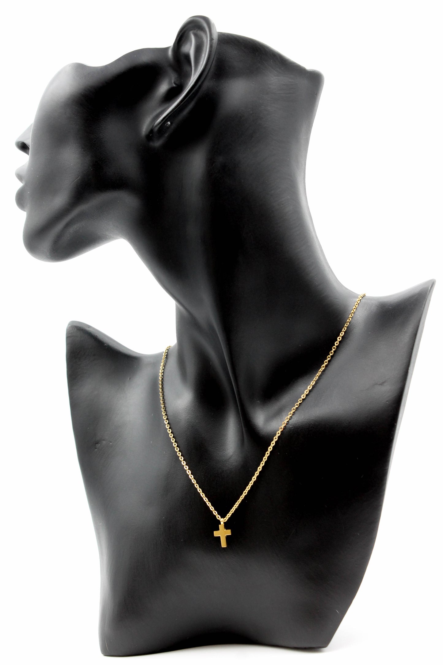 COLLAR CRUZ LISA 14MM; TONO DORADO