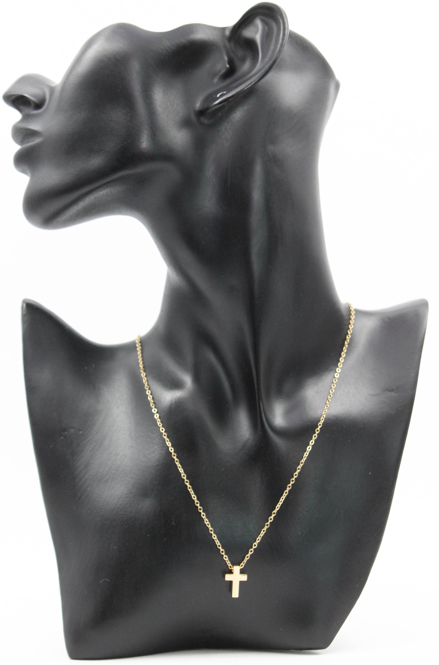 COLLAR CRUZ LISA 14MM; TONO DORADO