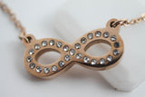 COLLAR DE INFINITO CON CIRCONIAS, TONO ROSA