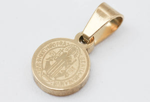 MEDALLA MINI SAN BENITO 8 MM, DORADO (PARA BEBÉ O PULSERA)