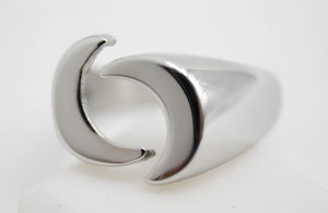 ANILLO 2 LUNAS, TONO PLATEADO