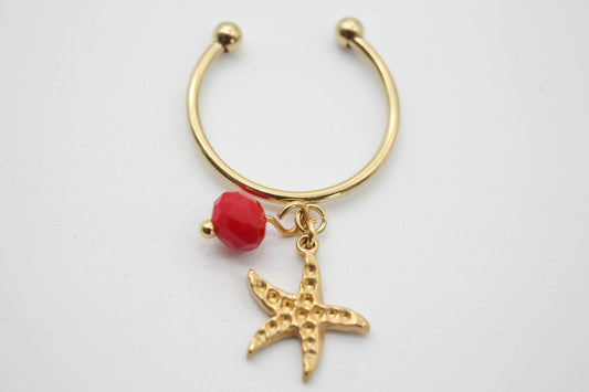 ANILLO DELGADO, ESTRELLA DE MAR COLGANTE