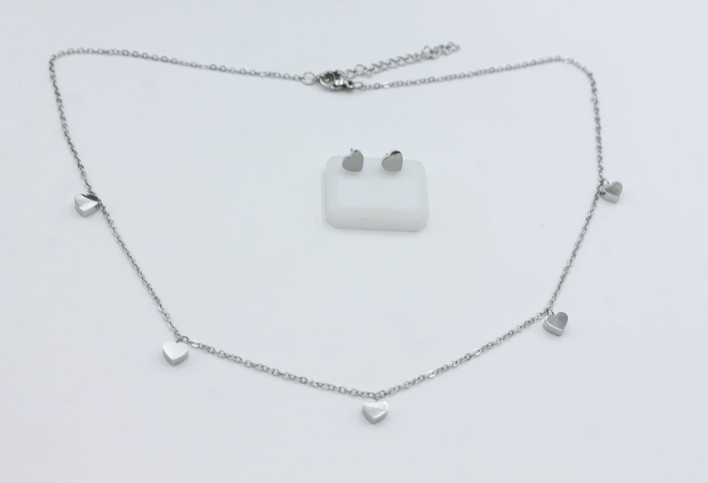 SET CORAZONES MINI 6X5MM; TONO PLATEADO
